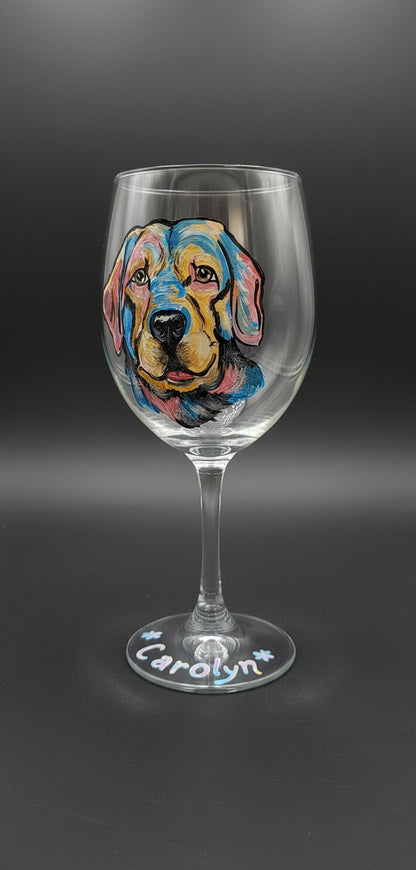 Wine glass Yellow Lab