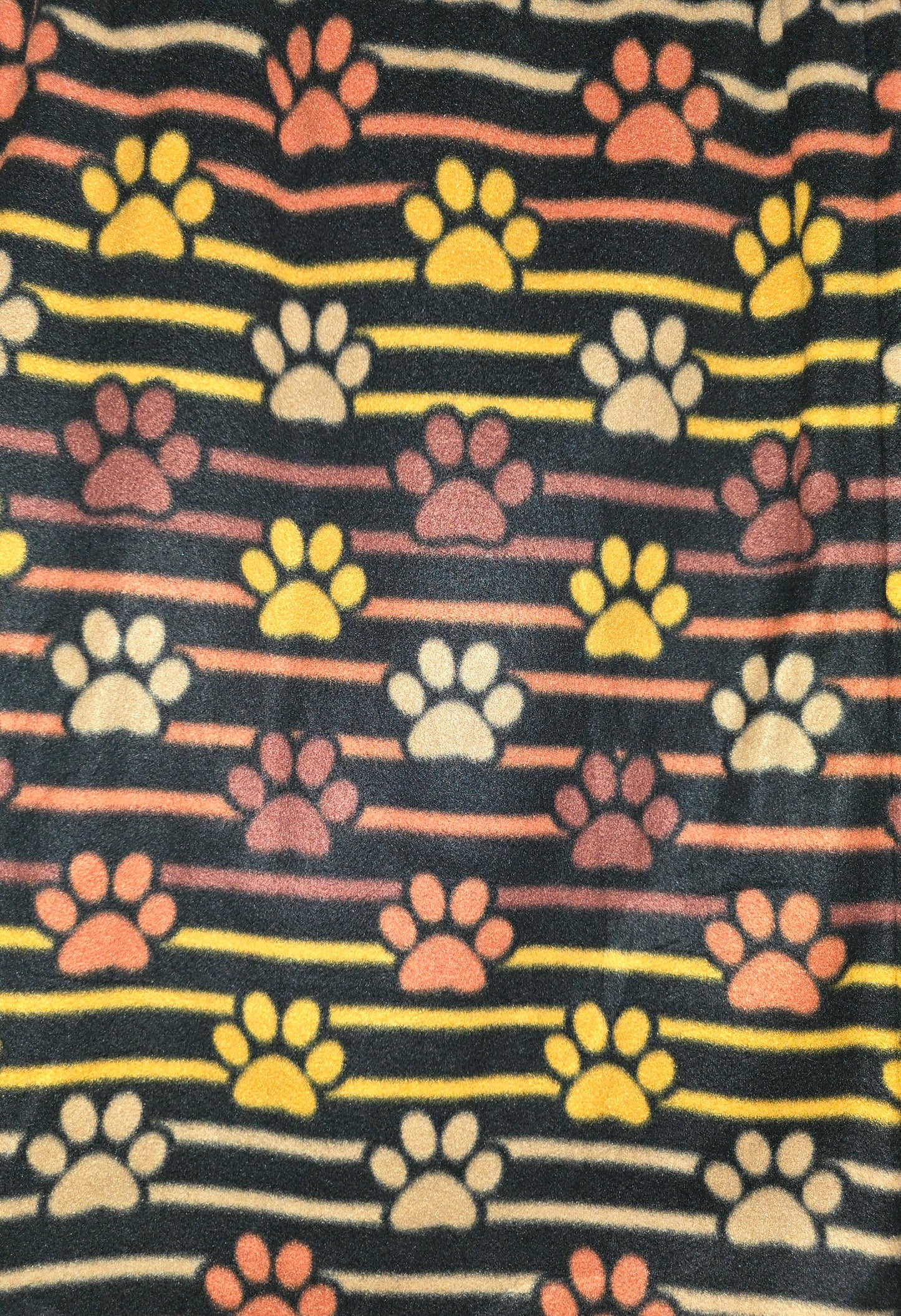 Doggie blanket - orange and gold paw print