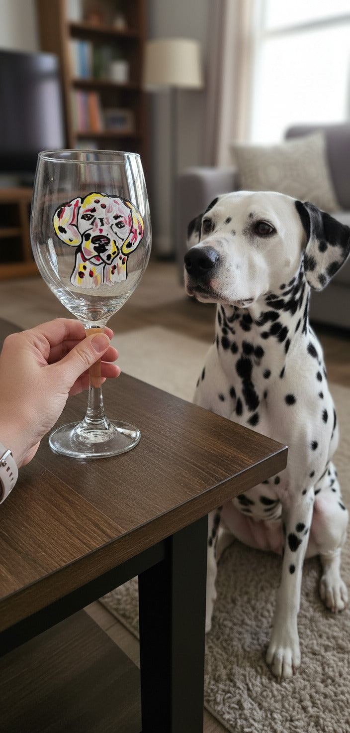 Wine glass - Dalmation Stemmed - 13oz