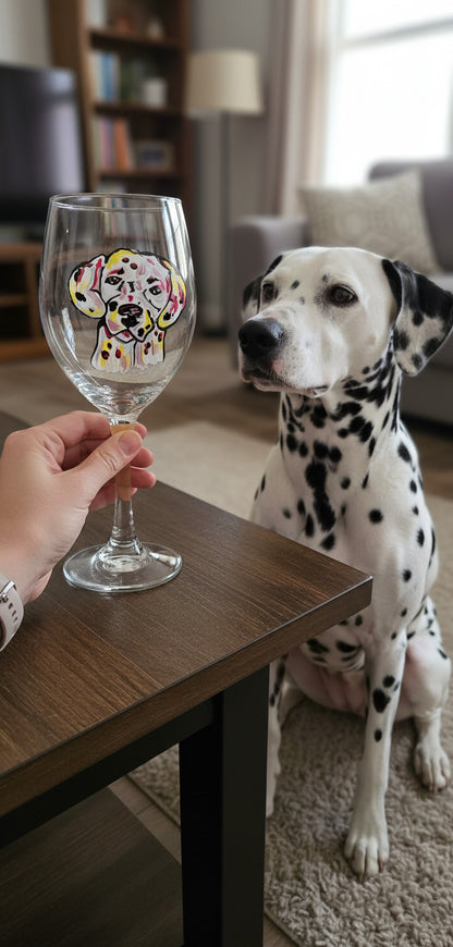Wine glass - Dalmation Stemmed - 13oz