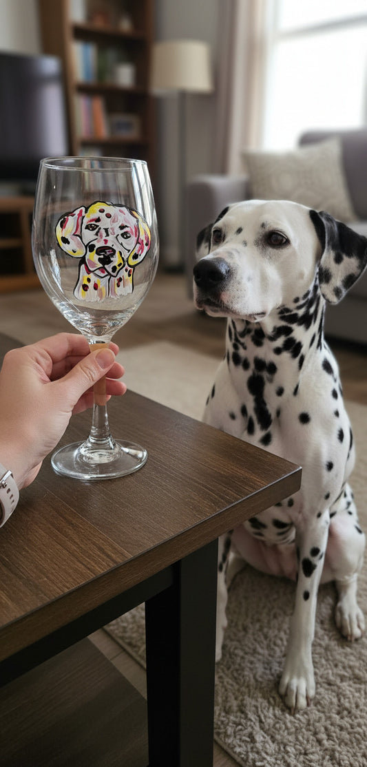 Wine glass - Dalmation Stemmed - 13oz