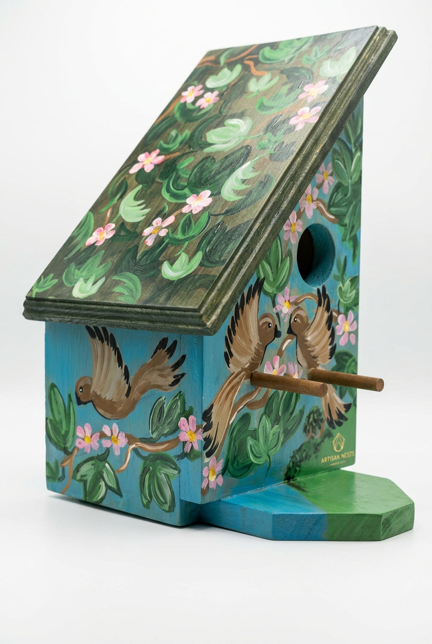 Large slanted roof bird house