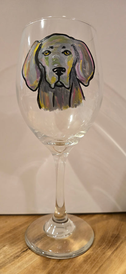 Wine glass Weimaraner