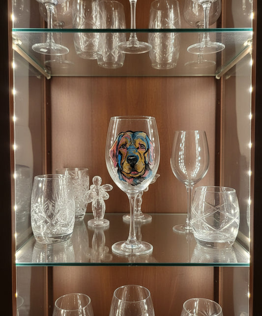 Wine Glass Yellow Lab